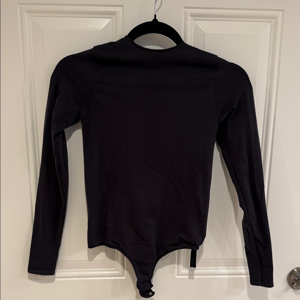 Skims Black Long Sleeve Bodysuit